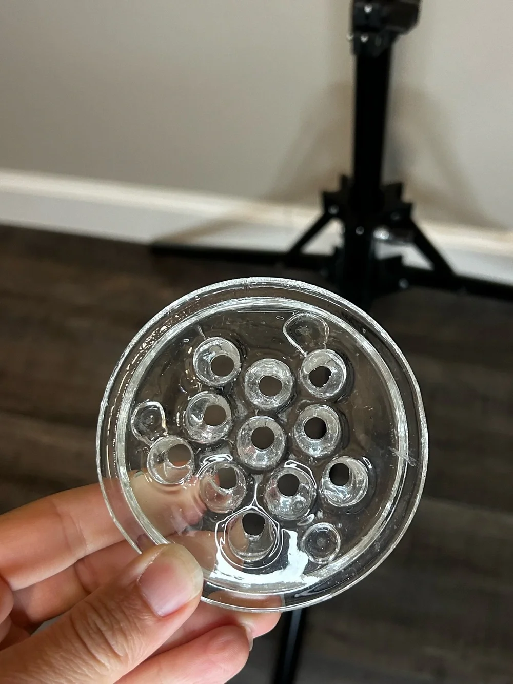 Vintage Glass Flower Frog Bud Holder - Home Accents 11 holes